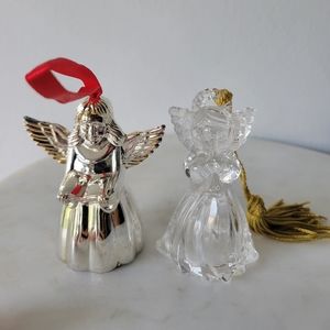 Vintage girl angel ornaments glass and silverplate